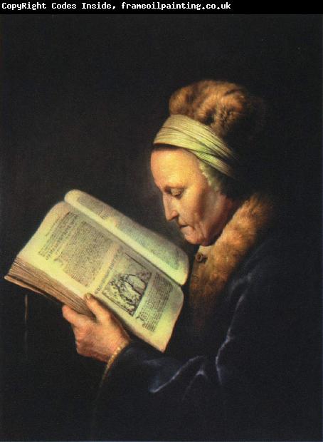 Gerrit Dou Portrait of an old woman reading